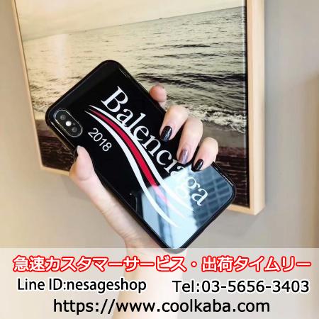 バレンシアガ iPhoneX ケース 背面ガラス Balenciaga iPhone8