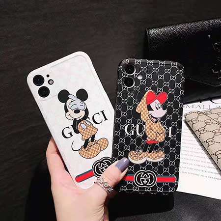 グッチ ミッキー柄 アイフォン12pro Max 12proスマホケース Gucci Mickey Iphone12mini 11 Xs Max携帯カバー Ggマーク アイフォン8 8plusカバー おしゃれ かわいい トレンド 清楚系 カップル向け