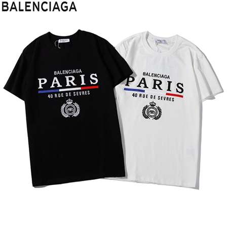 Balenciaga 英字ロゴプリント丸襟Tシャツ