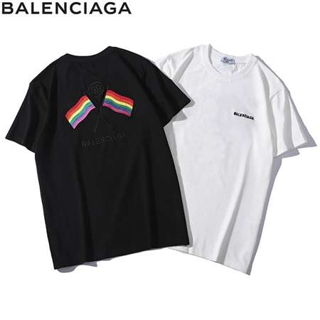 Balenciaga 旗英字プリントミニマリスト風Tシャツ