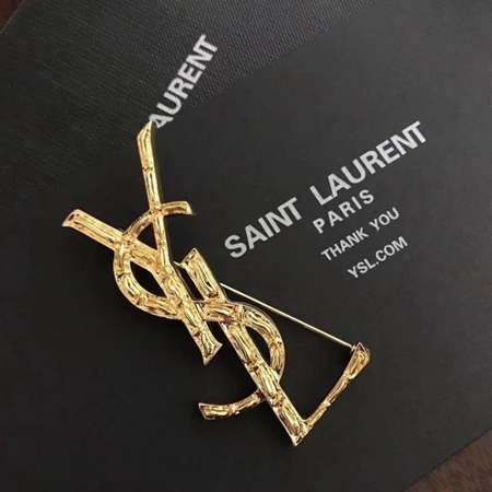 YSL ゴールド定番デザインブローチ