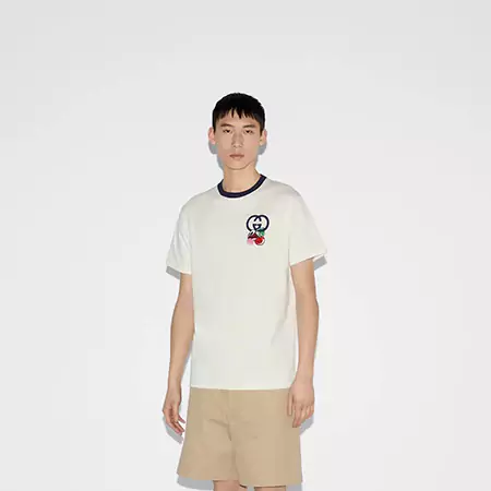 GUCCI パッチ付き コットンTシャツ