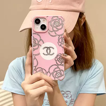 キラキラシャネルアイホン16pro/16promaxケース ラインストーン付き ココマーク JK 少女 かわいい ピンク  chanel iphone15pro/15plus携帯ケース 角 保護 コーナーバンパー