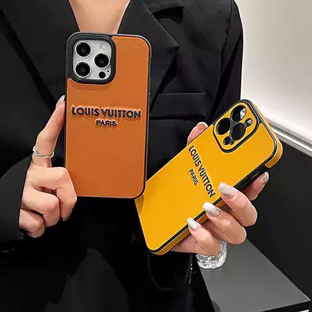 Louis Vuitton Apple iphone16 16pro携帯ケース シリコンケース 耐衝撃 ルイヴィトンアイフォーン16promax/15plusスマホケース オレンジ イエロー に刺繍ロゴ LV iphone14/13proケースシンプルおしゃれ