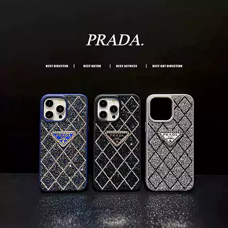 ラインストーン ロゴ prada iphone16pro/16plusケース キラキラ 菱形 画面保護