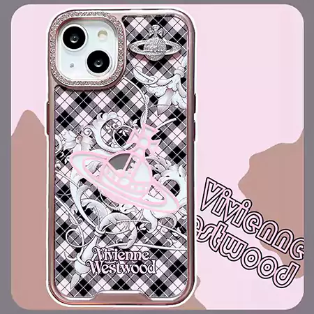 女性愛用vivienne westwood iphone16plus/16proケース ラインストーン付き カメラ保護 キラキラ ヴィヴィアンアイフォン15promax/15スマホケース 側面は 電気メッキ ブランドロゴ