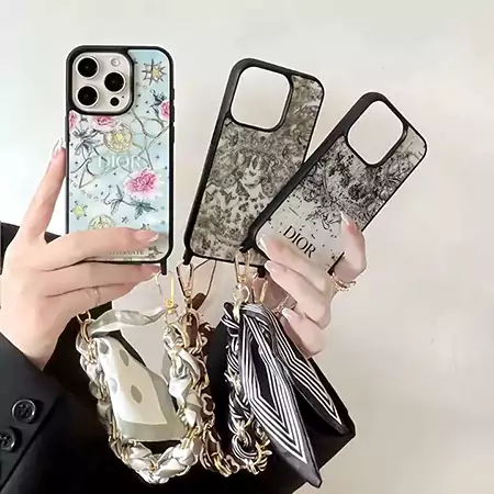 Christian Dior iphone 16pro/16plusケース チェーン付き レデイース