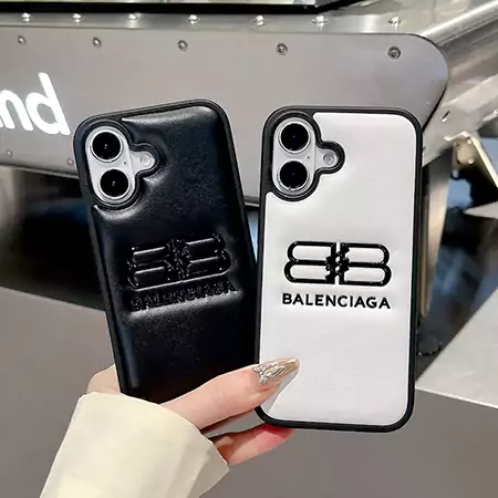 Balenciaga iphone16/16plusケース ホットプレスレザー アイフェイス