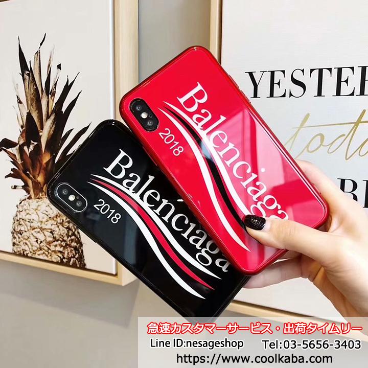 バレンシアガ Iphonex ケース 背面ガラス Balenciaga Iphone8 Iphone8plus カバー 芸能人愛用