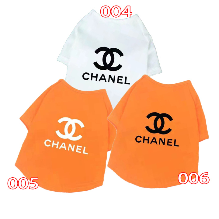 Chanel ココマーク プリント半袖 犬Tシャツ