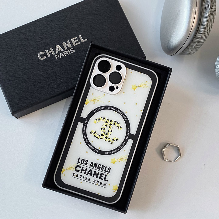 iphone 13 携帯ケースchanel シャネル 白黒