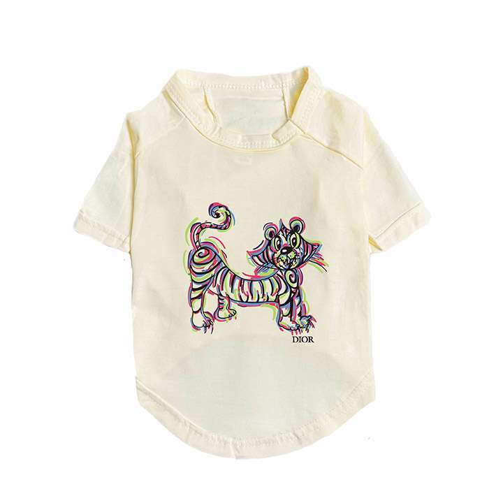 DIOR 犬用Tシャツ トラパターン