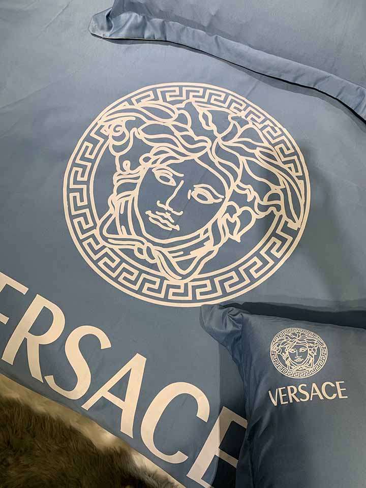 versace ブルー寝具 クィーン