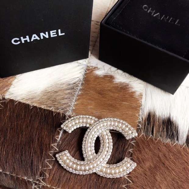 真珠 chanel ラインストーン入れ クリップブローチ