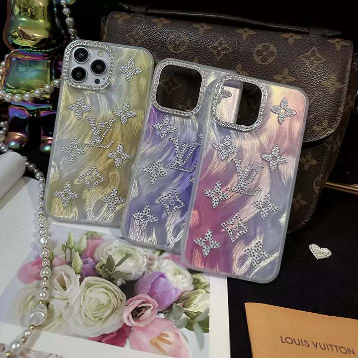 lv ロゴ iphone16カバー ラインストーン