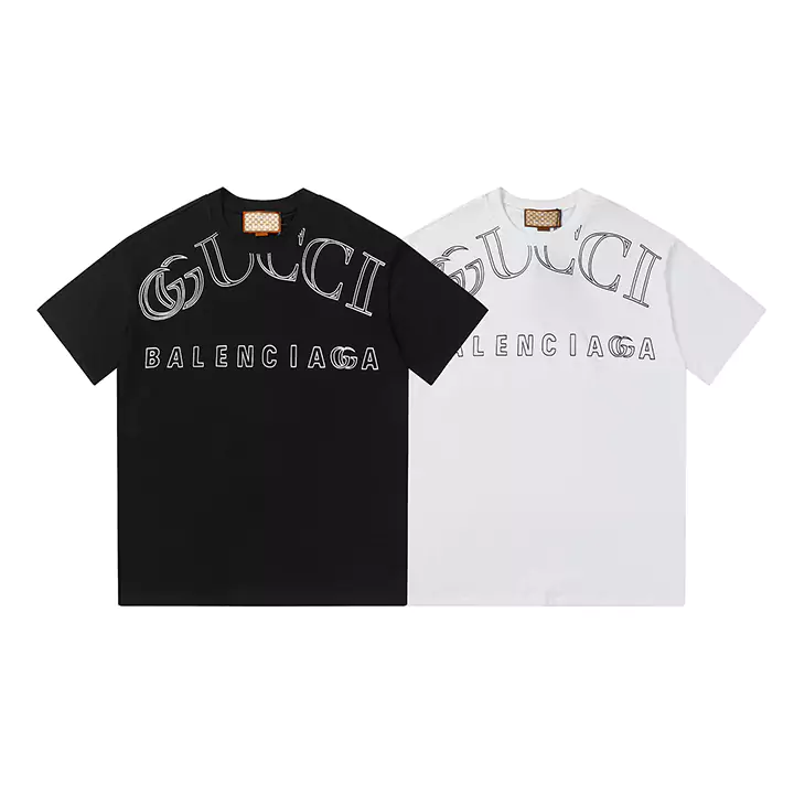 グッチ x バレンシアガ Tシャツ白黒