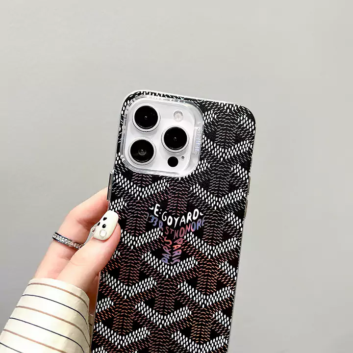 goyard 風 iphone16 pro maxケース レザー