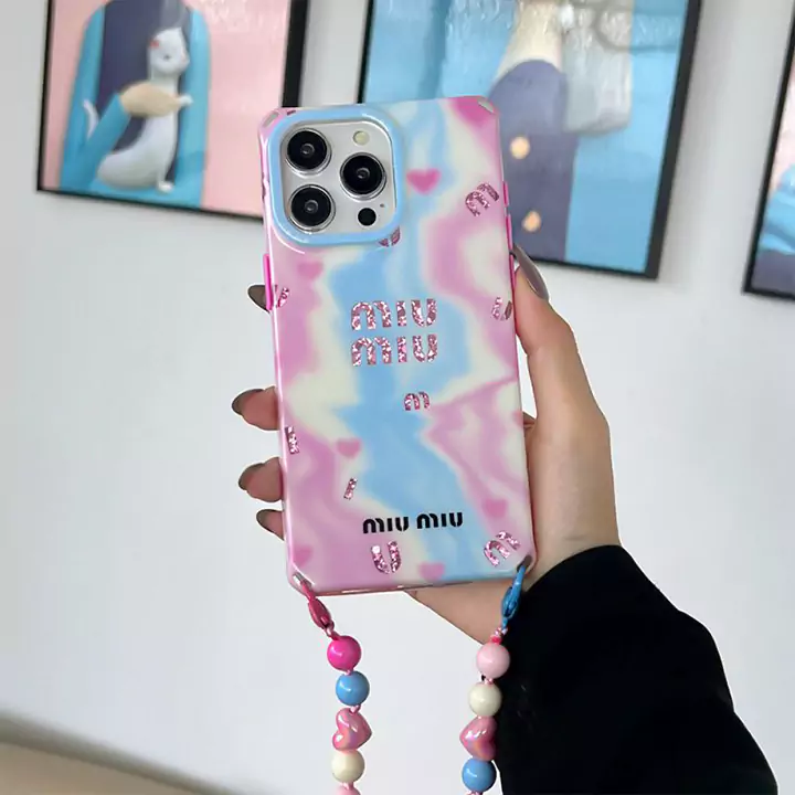 miumiu iphone16 proケース ネックストラップ