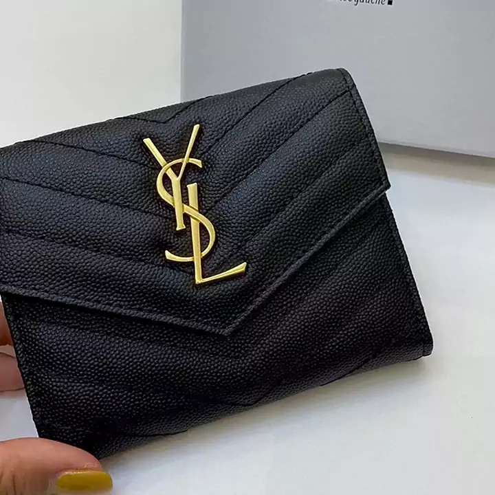 YSL ブラック 三つ折り財布