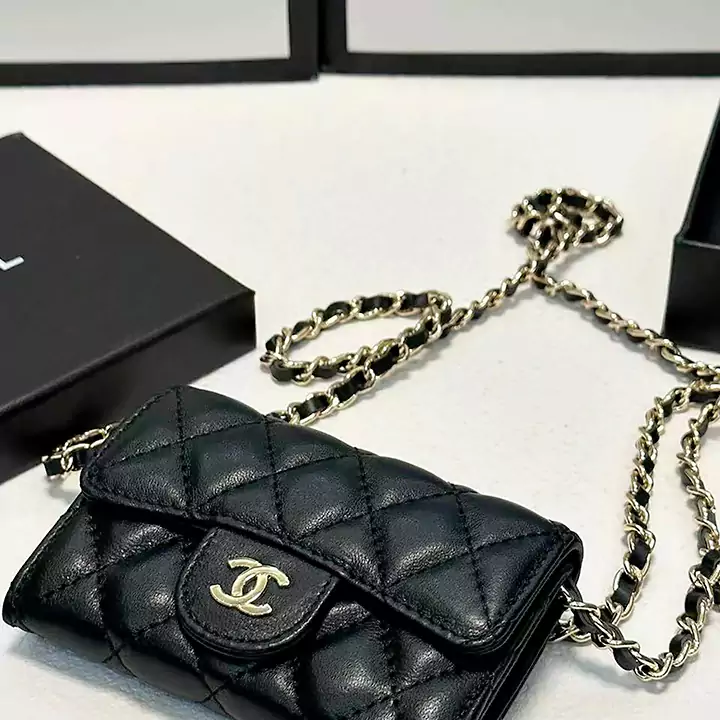 chanel ラムスキンミニチェーンウォレット