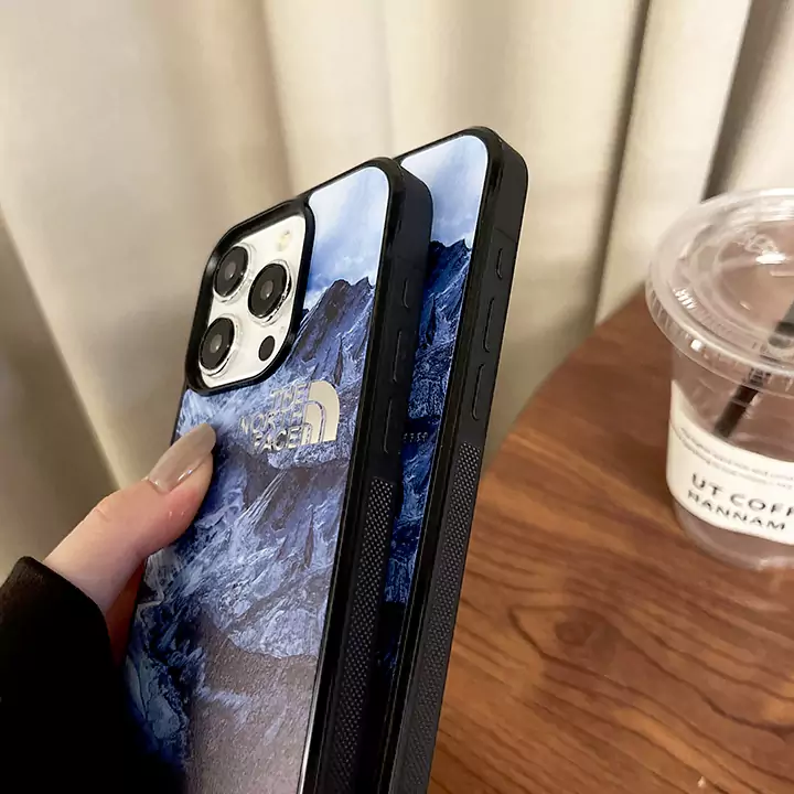 ノースフェイスiphone16ケース 水色