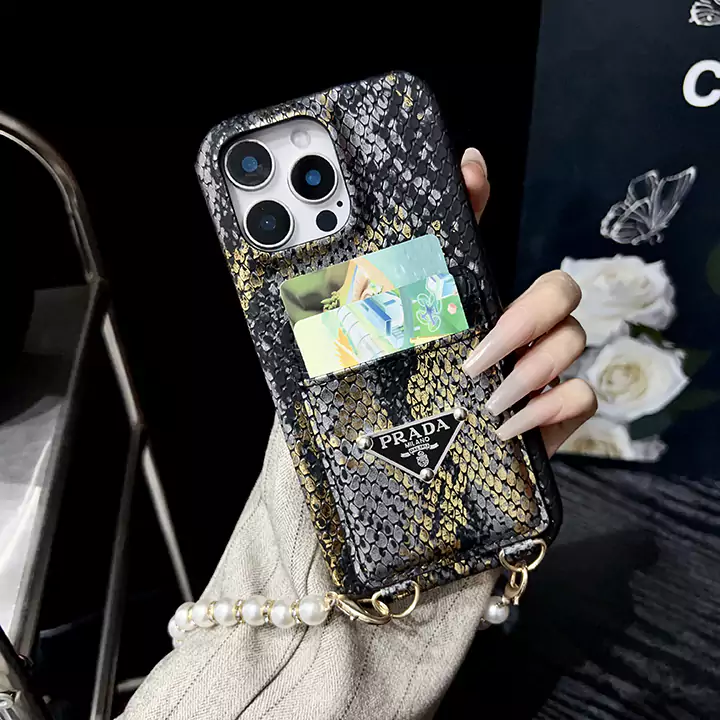 prada galaxy s24ケース パールストラップ付き