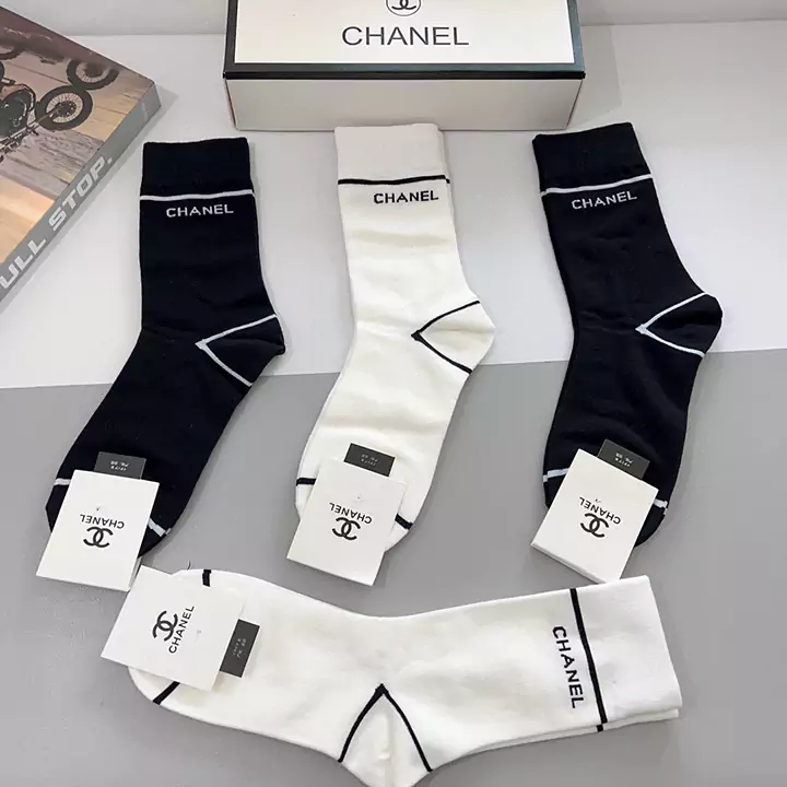 chanel スポーツソックス ホワイト