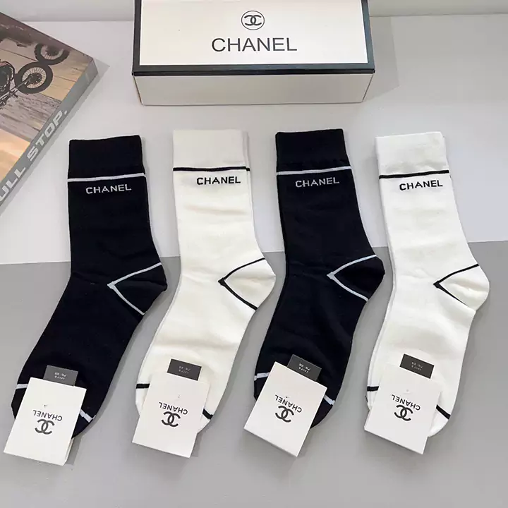 chanel スポーツソックス ホワイト