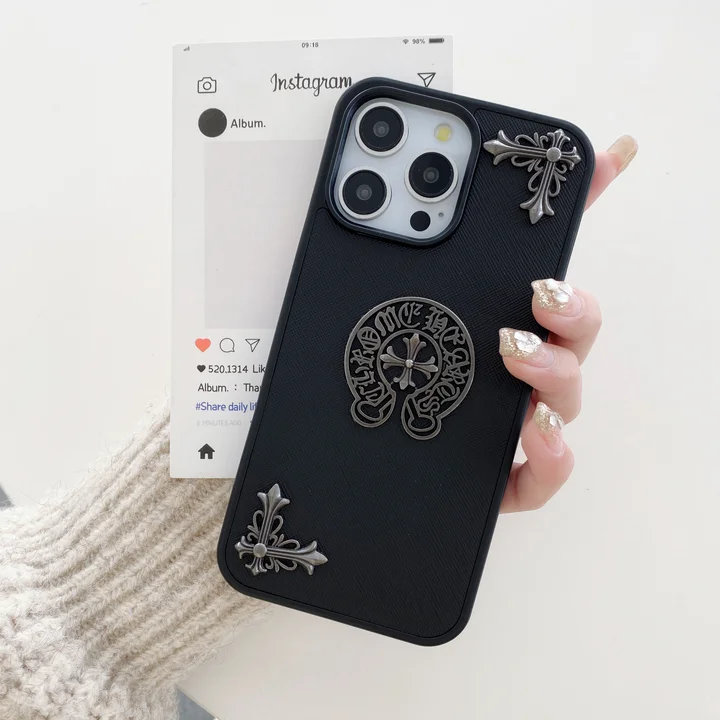 chrome hearts iphone16 proケース メタルロゴ